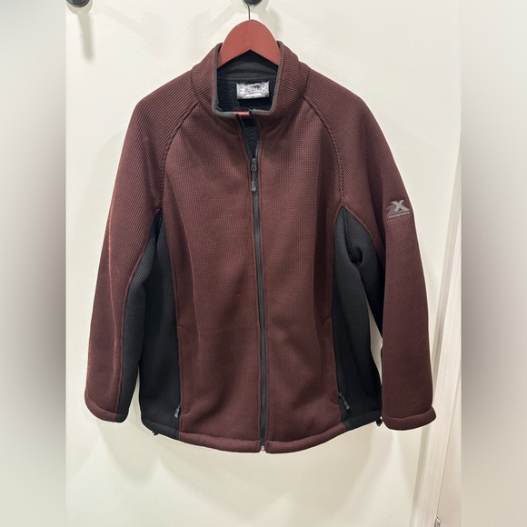 XBLK x ZeroXposur Mens Jacket XXL Maroon Blue Full Zip Sherpa Fleece Lined - Picture 2 of 10